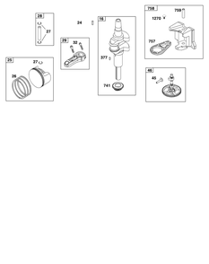 Crankshaft Group Diagram and Parts List for 21R807-0039-B5 200000 - 399999 Briggs and Stratton Engine